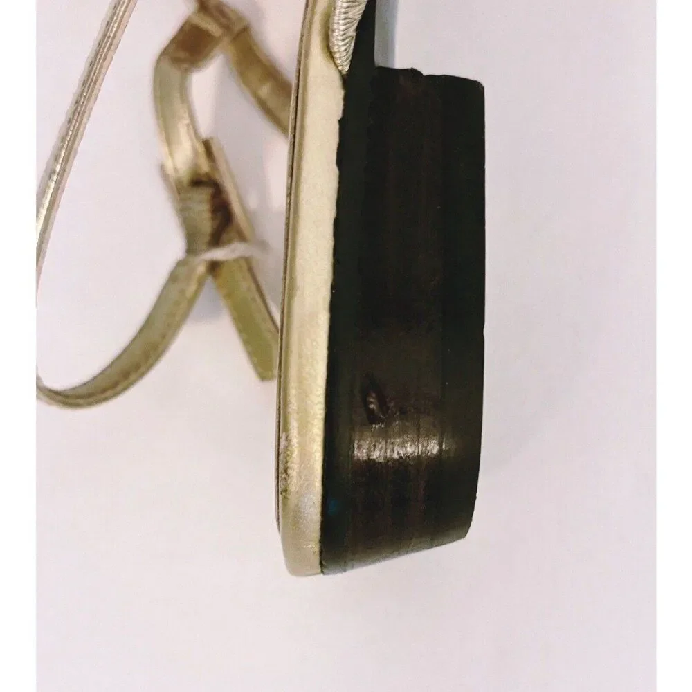 Lauren Ralph Lauren Women's Gold Metallic LRL Sandals 8.5M